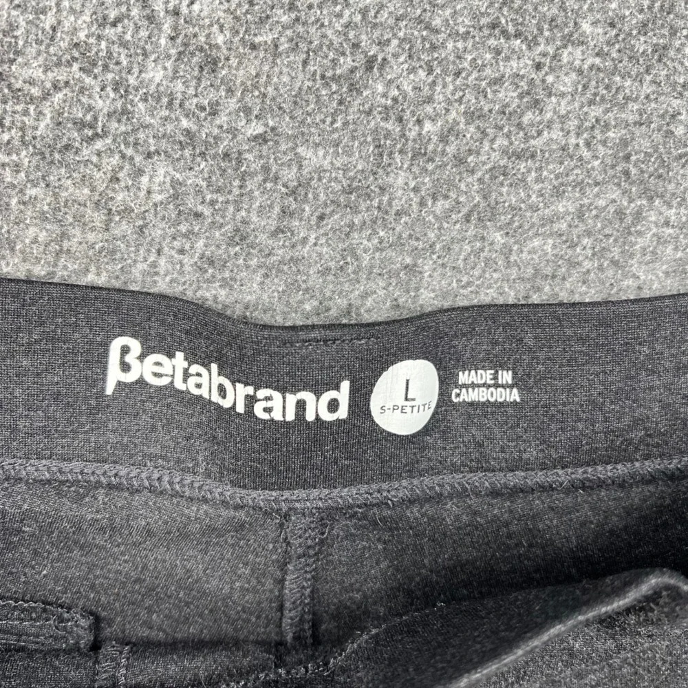 Betabrand Dress Pant Yoga Pants Women L Short Petite Gray Bootcut Ponte Knit - Picture 7 of 13